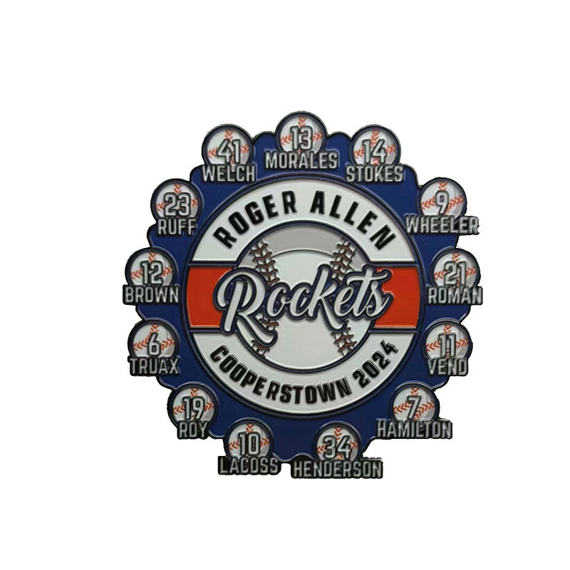 baseball soft enamel pin+print