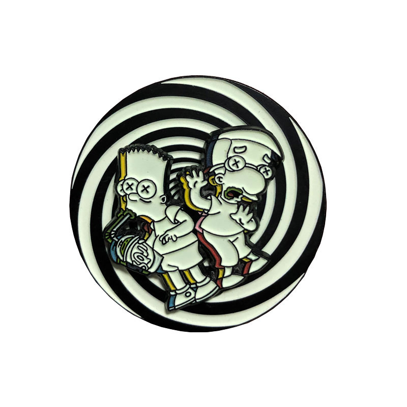 rotate soft enamel pin+glow in dark