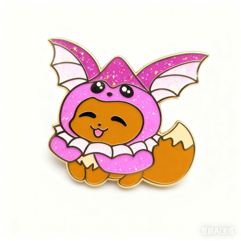 hard enamel pin+glitter