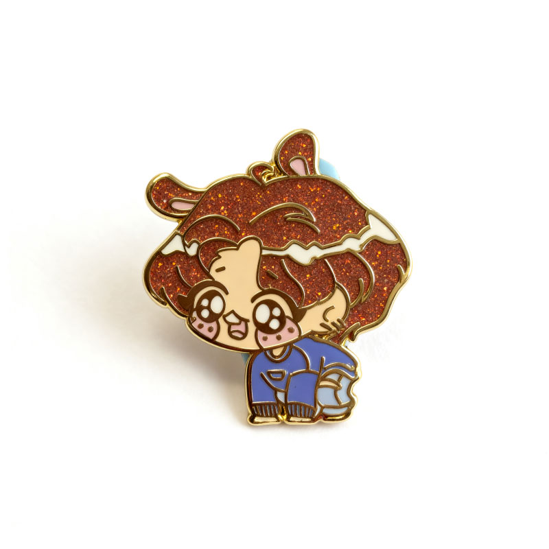 hard enamel pin+glitter