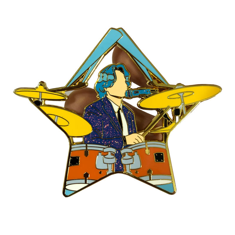 hard enamel pin+glitter